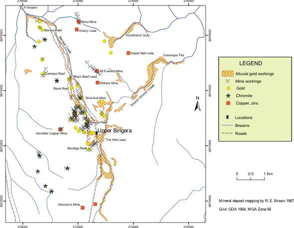 Upper Bingara fossicking map